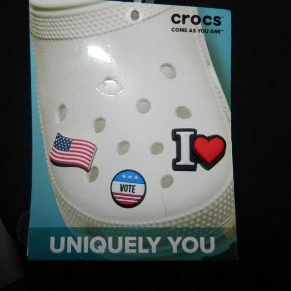 5/$25 Crocs Shoes Charms Flag Vote - Picture 1 of 2